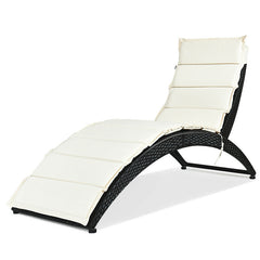Foldable Patio Lounge Chair with Cushion for Backyard