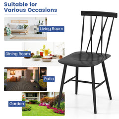 Set of 2 Modern Dining Chairs with Backrest