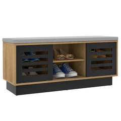 Shoe Storage Bench with 6 Compartments and 3 Adjustable Shelves
