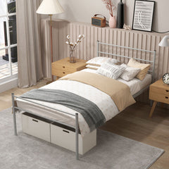 Twin Size Metal Bed Frame Platform with Headboard