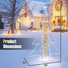 5 Feet Animated Christmas Tree with Warm and Cold LED Lights