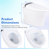 One-Piece Elongated Smart Toilet Bidet 1.28 GPF, Dual-flush