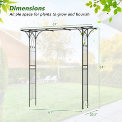 81 Inch Garden Arbor Metal Archway for Climbing Plants