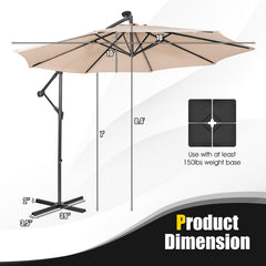 10 Feet Patio Cantilever Umbrella with Tilting System