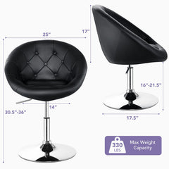1 Piece Adjustable Modern Swivel Round Tufted Chair