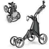 4 Wheel Golf Push Pull Cart with Foot Brake