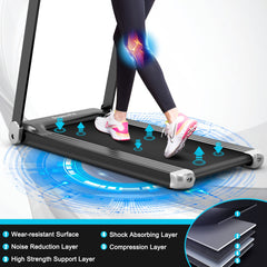 Folding Compact Treadmill with APP Control Speaker and 12 Preset Programs