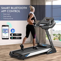 4.75 HP Treadmill with APP and Auto Incline for Home and Apartment