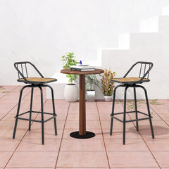 360° Swivel Bar Stool Set of 2 with Footrest and Backrest
