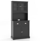 Tall Sideboard with 2 Drawers and Adjustable Shelves