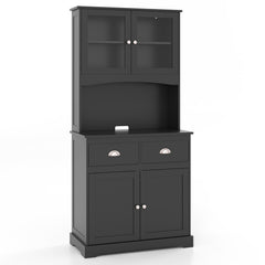 Tall Sideboard with 2 Drawers and Adjustable Shelves