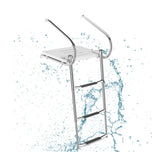 3-Step Telescoping Boat Ladder with Fiberglass Platform and Handrails