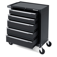 5-Drawer Tool Storage Cabinet with Hanging Holes and Central Keyed Locking System