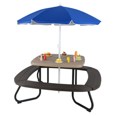 Toddler Outdoor Activity Table with Adjustable and Collapsible Umbrella