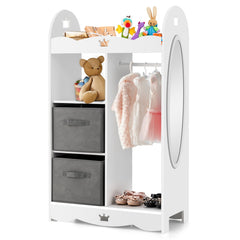 Kids Dress up Storage Costume Closet with Mirror and Toy Bins