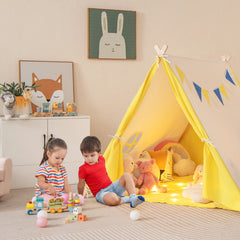 Kids Play Tent with Solid Wood Frame Holiday Birthday Gift & Toy for Boys & Girls