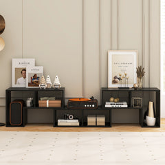 3 Pieces Adjustable TV Stand for TVs up to 65 Inch with Shelves