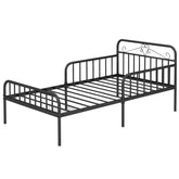 Twin Size Bed Frame with Headboard and Safety Side Guardrails