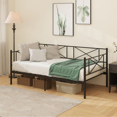 Twin Size Platform Bed with Heavy-duty Metal Slat Support