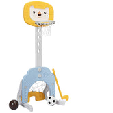 3-in-1 Adjustable Kids Basketball Hoop Sports Set