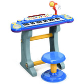 37 Key Electronic Keyboard Kids Toy Piano Included Microphone and Stool