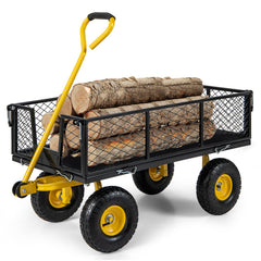 Utility Garden Wagon with 4 Removable Side Panels and 900/1200 LBS Load Capacity