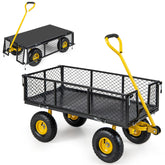 Utility Garden Wagon with 4 Removable Side Panels and 900/1200 LBS Load Capacity
