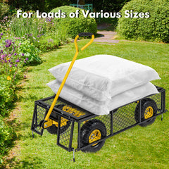 Utility Garden Wagon with 4 Removable Side Panels and 900/1200 LBS Load Capacity
