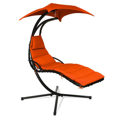 Hanging Chaise Lounger with Stand and Pillow for Outdoor