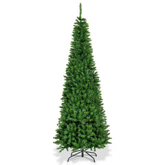 4.5/6.5/7.5 Feet Prelit Pencil Christmas Tree with 250 LED Lights