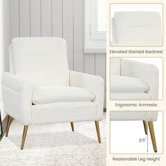 Upholstered Sherpa Modern Accent Armchair for Living Room
