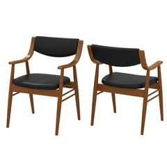 Wooden Dining Chair Set of 2 with Padded Seat and Back
