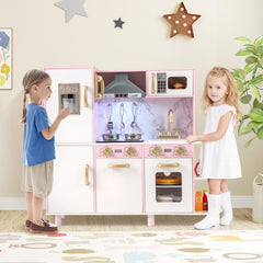 Wooden Kitchen Playset with Ice Maker and Sounds for Ages 3+