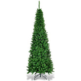 4.5/6.5/7.5 Feet Pre-Lit Hinged Artificial Pencil Christmas Tree