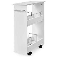 Slim Rolling 3-Tier Bathroom  Mobile Shelving Cabinet wih Handle