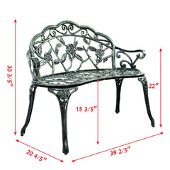 Aluminum Patio Outdoor Garden Bench Chair Loveseat Cast