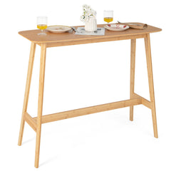 48 Inch Bamboo Bar Table High Top Console Dining Pub Table
