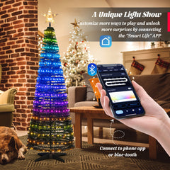 6.2 Feet Pop-up Lighted Christmas Tree with 282 RGB LED Lights