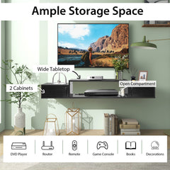 55 Inch Floating TV Stand with Power Outlet