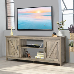 59 Inch Barn Door TV Console Table with Storage Cabinet for TVs up to 65 Inch