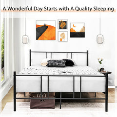 Full/Queen Size Heavy-duty Platform Bed Frame with High Headboard