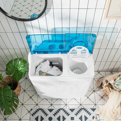 26 lbs Semi-Automatic Twin Tub Washing Machine with Drain Pump