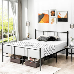 Full/Queen Size Heavy-duty Platform Bed Frame with High Headboard