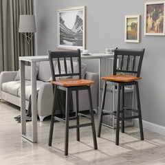 30.5 Inch Set of 2 Swivel Bar Stools with 360° Swiveling