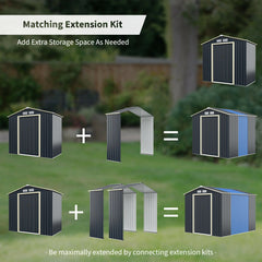 Outdoor Storage Shed Extension Kit for 7/9.1/11.2 Feet Shed Width