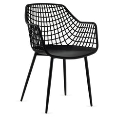 Set of 4 Heavy Duty Modern Dining Chair with Airy Hollow Backrest