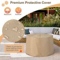 36 Inch Propane Gas Fire Pit Table with Lava Rock and PVC cover