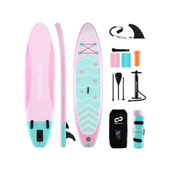 10/11 Feet Inflatable Stand up Paddle Board with 3 Fins and Adjustable Paddle