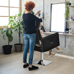 360° Swivel Cushioned Barber Hair Styling Chair for Hair Salon with Hydraulic Pump