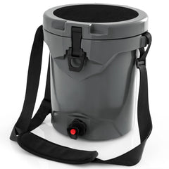 10 QT Drink Cooler Insulated Ice Chest with Spigot Flat Seat Lid and Adjustable Strap